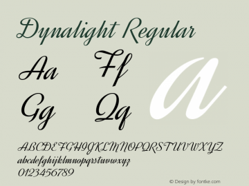 Dynalight Regular Version 1.000 Font Sample
