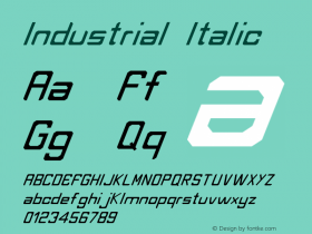 Industrial Italic Fontographer 4.7 12/8/09 FG4M­0000002045图片样张