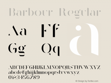 Barbour Regular Version 1.030 Font Sample