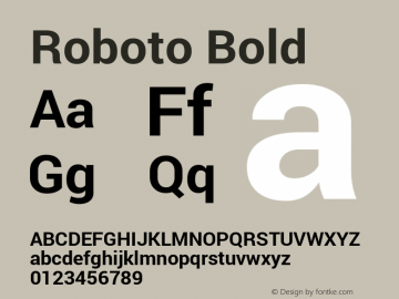 Roboto Bold Version 1.100141; 2013图片样张