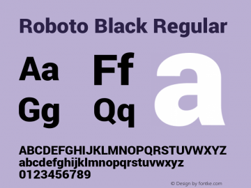 Roboto Black Regular Version 1.100141; 2013图片样张