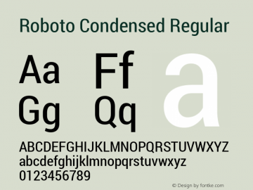 Roboto Condensed Regular Version 1.100141; 2013图片样张