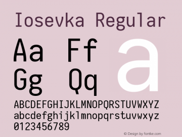 Iosevka Regular 1.5.0; ttfautohint (v1.4.1) Font Sample