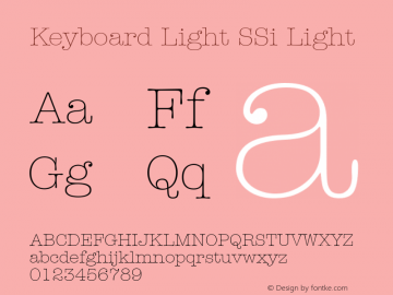 Keyboard Light SSi Light 001.000 Font Sample