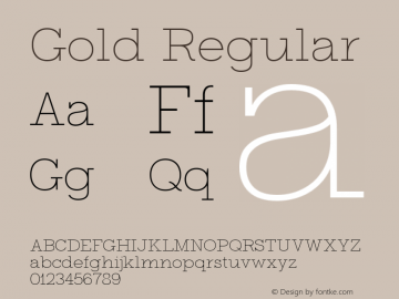 Gold Regular Version 1.001;com.myfonts.easy.fontmesa.gold.extra-light.wfkit2.version.3NvN Font Sample