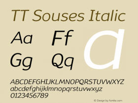 TT Souses Italic Version 1.000 Font Sample