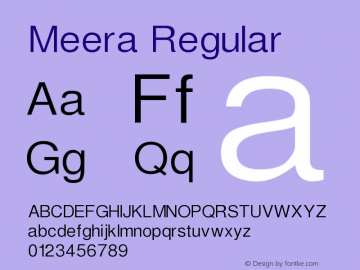 Meera Regular 6.1.1 Font Sample
