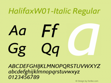 HalifaxW01-Italic Regular Version 1.00图片样张