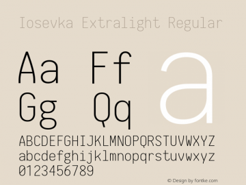 Iosevka Extralight Regular 1.5.1; ttfautohint (v1.4.1)图片样张