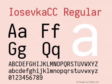 IosevkaCC Regular 1.5.1; ttfautohint (v1.4.1) Font Sample