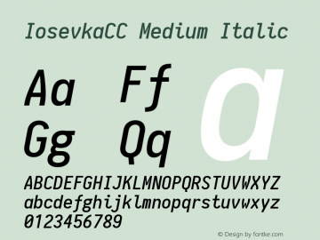 IosevkaCC Medium Italic 1.5.1; ttfautohint (v1.4.1)图片样张