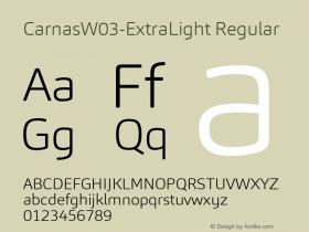 CarnasW03-ExtraLight Regular Version 1.00 Font Sample