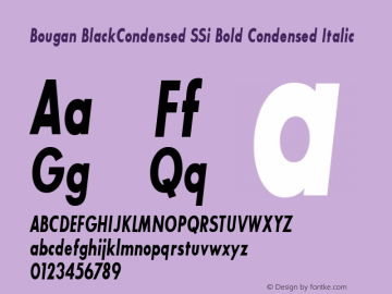 Bougan BlackCondensed SSi Bold Condensed Italic 001.000 Font Sample