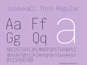 IosevkaCC Thin Regular 1.5.2; ttfautohint (v1.4.1) Font Sample