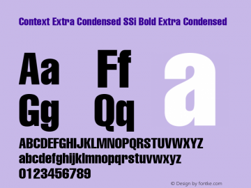 Context Extra Condensed SSi Bold Extra Condensed 001.000 Font Sample