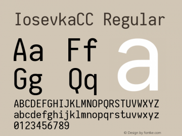 IosevkaCC Regular 1.5.2; ttfautohint (v1.4.1) Font Sample
