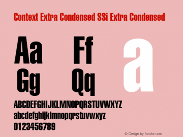 Context Extra Condensed SSi Extra Condensed 001.000 Font Sample