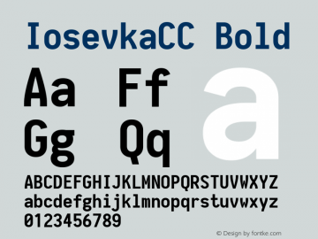 IosevkaCC Bold 1.5.2; ttfautohint (v1.4.1) Font Sample