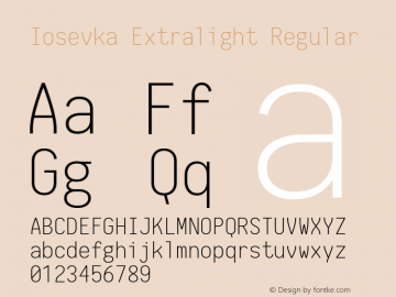Iosevka Extralight Regular 1.5.2; ttfautohint (v1.4.1)图片样张
