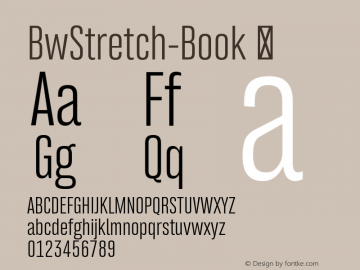 BwStretch-Book ☞ Version 1.000;com.myfonts.easy.branding-with-type.bw-stretch.book.wfkit2.version.4tPa Font Sample