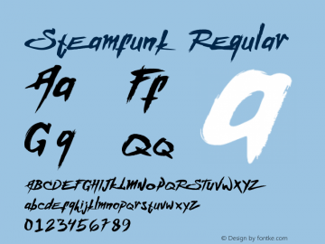 Steamfunk Regular Version 1.000 Font Sample