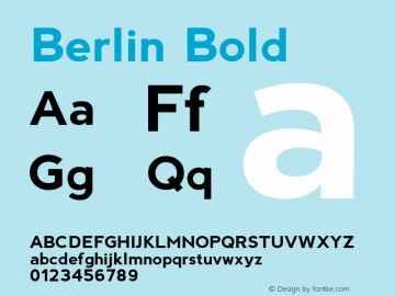 Berlin Bold Version 1.00 2015 Font Sample