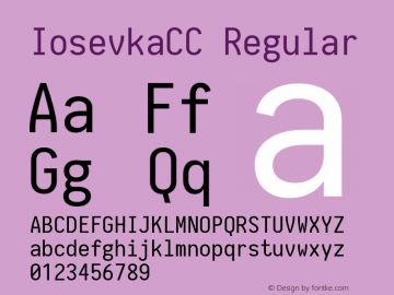 IosevkaCC Regular 1.5.3; ttfautohint (v1.4.1) Font Sample