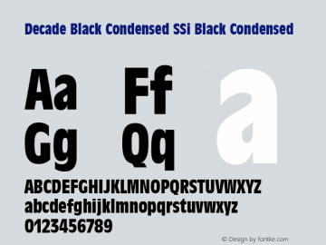 Decade Black Condensed SSi Black Condensed 001.000 Font Sample