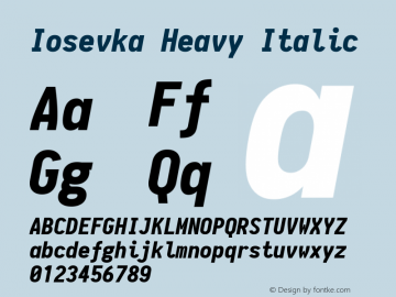 Iosevka Heavy Italic 1.5.4; ttfautohint (v1.4.1)图片样张