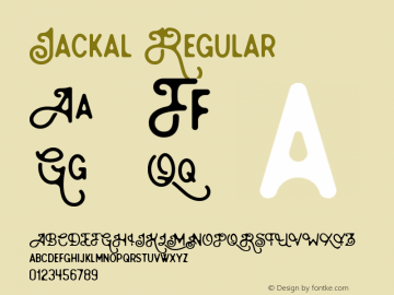 Jackal Regular 1.000 Font Sample