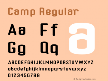 Camp Regular Version 1.005 Font Sample