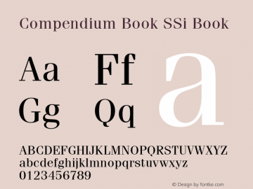 Compendium Book SSi Book Oblique Font Sample