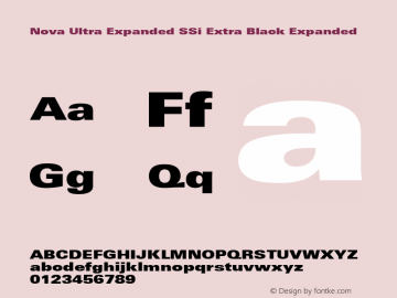 Nova Ultra Expanded SSi Extra Black Expanded 001.000 Font Sample