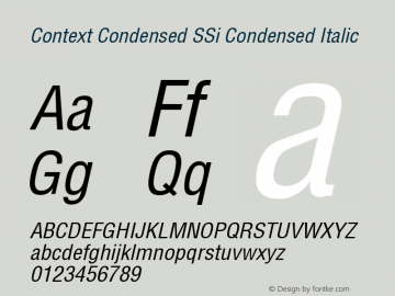 Context Condensed SSi Condensed Italic 001.001图片样张