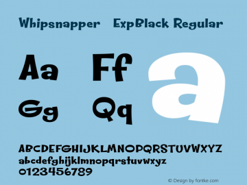 Whipsnapper   ExpBlack Regular Version 1.000 2013;com.myfonts.easy.pink-broccoli.whipsnapper.wide-black.wfkit2.version.43KU图片样张