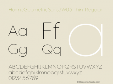 HurmeGeometricSans3W03-Thin Regular Version 1.10 Font Sample