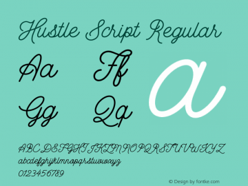 Hustle Script Regular Version 1.000;PS 001.000;hotconv 1.0.88;makeotf.lib2.5.64775图片样张