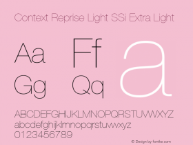 Context Reprise Light SSi Extra Light 001.000 Font Sample