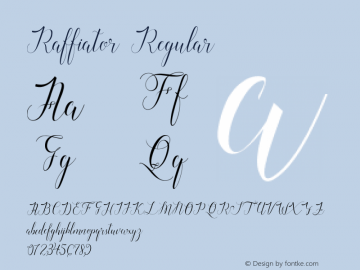 Raffiator Regular Version 2.000 Font Sample