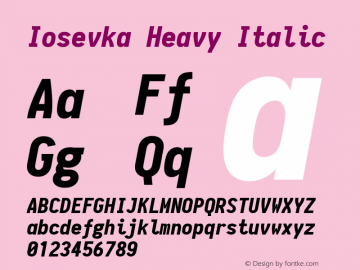 Iosevka Heavy Italic 1.6.0; ttfautohint (v1.4.1)图片样张