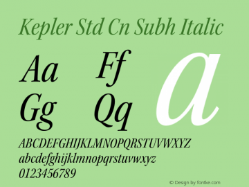 Kepler Std Cn Subh Italic Version 1.009;PS 001.000;Core 1.0.38;makeotf.lib1.6.5960图片样张
