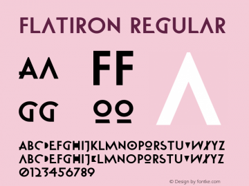 Flatiron Regular Version 1.000 Font Sample