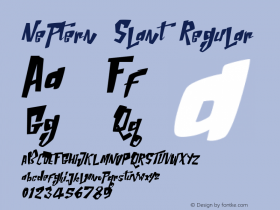 Neptern Slant Regular Version 1.000 Font Sample