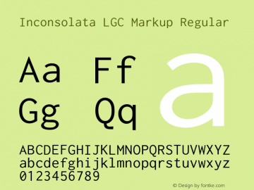 Inconsolata LGC Markup Regular Version 1.0图片样张