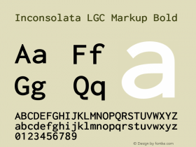 Inconsolata LGC Markup Bold Version 1.0图片样张