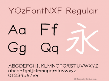 YOzFontNXF Regular Version 13.11 Font Sample