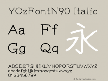YOzFontN90 Italic Version 13.11图片样张