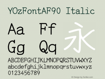 YOzFontAF90 Italic Version 13.11图片样张