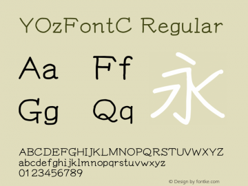 YOzFontC Regular Version 13.11 Font Sample