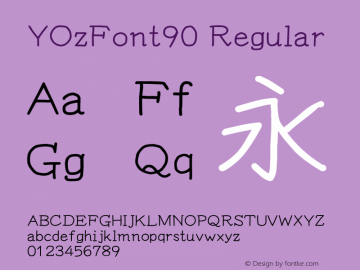 YOzFont90 Regular Version 13.11 Font Sample